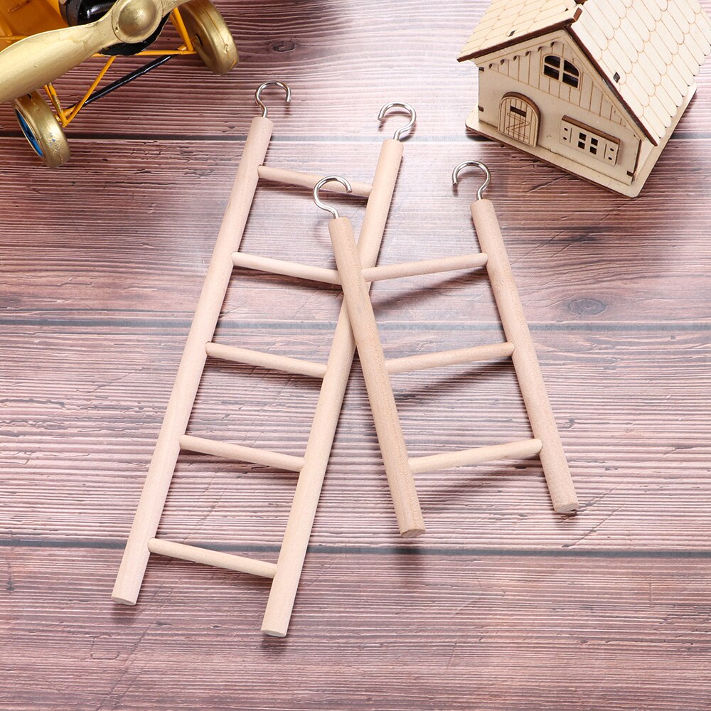 1 Uds Swing de escalera escalada de madera escaleras para pájaros juguetes loro juguete hámster de juguete artesanal jaula decoración suministros