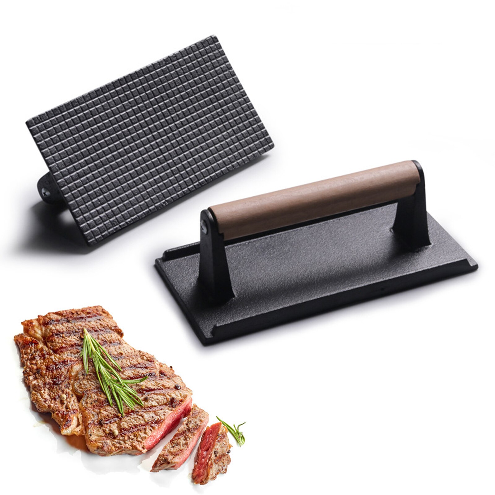 Kitchen Tool Meat Press Pee Grill Press Cast Iron Pressure Plate 1pcs Meat Press 21x11cm Bbq Barbecue Squid Press Plate