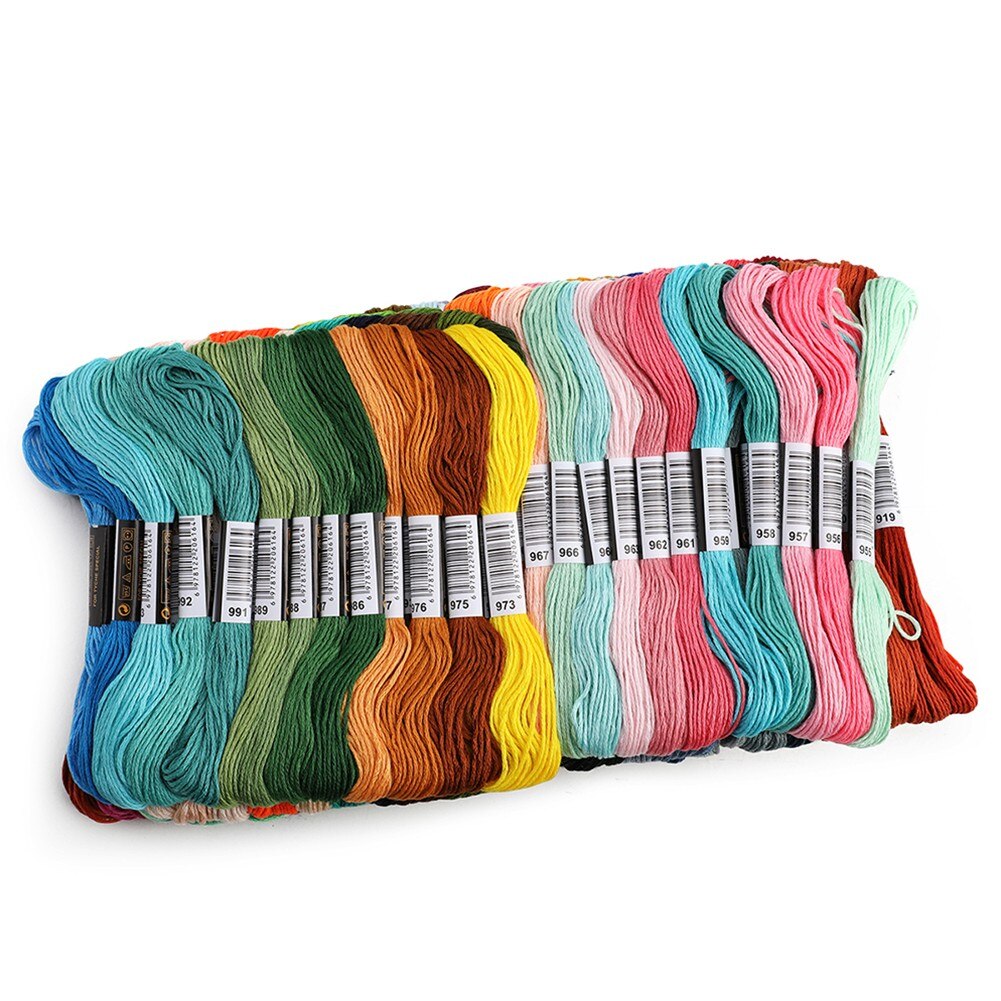 50 Colors Embroidery Thread Cotton Cross Stitch Floss Braiding Skeins Craft Sewing Thread DIY Sewing Tool