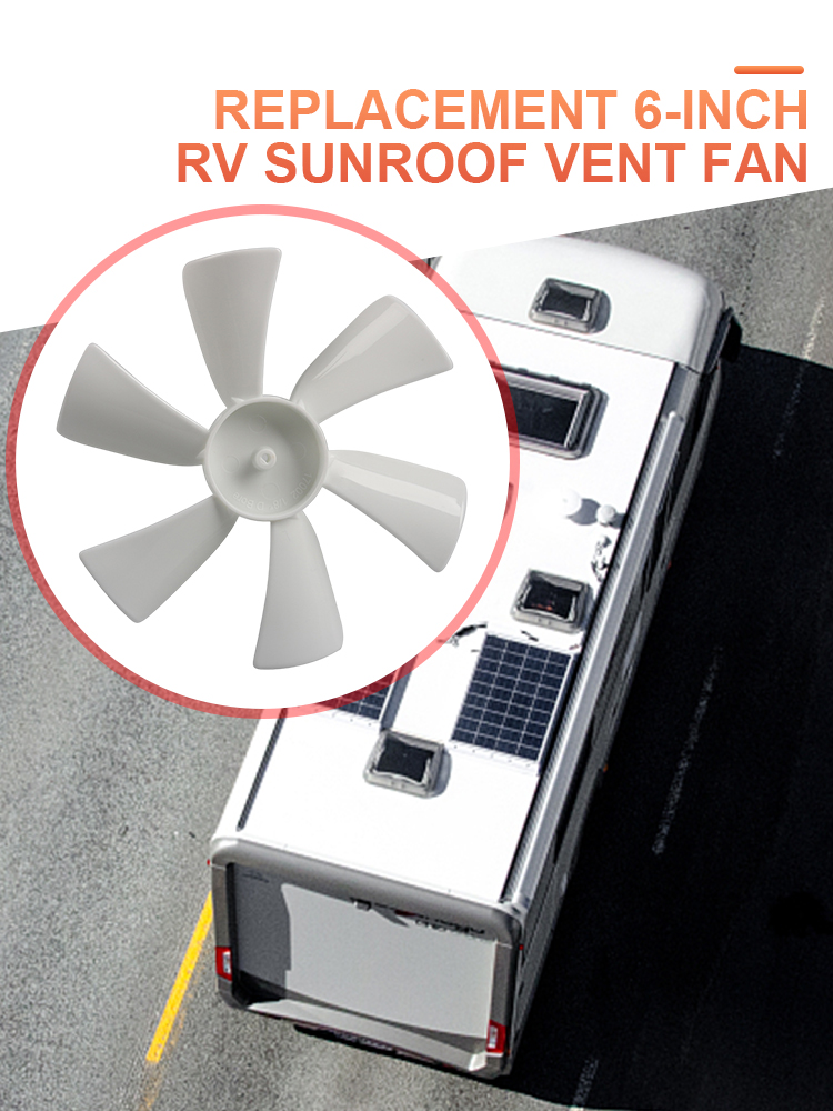 RV Bathroom Vent Fan Replacement Fan Blade Replacement Vent Fan Blades 6 Blades for Elixir Ventline 12 Volt Motor Roof Vent