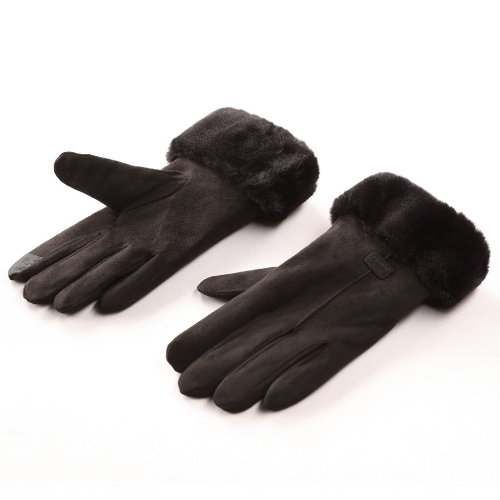 Vrouwen Winter Handschoenen Dames Meisjes Outdoor Warmte Volledige Vinger Gevoerd Rijden Handschoen Bont Wanten Guantes Mujer Перчатки Женские