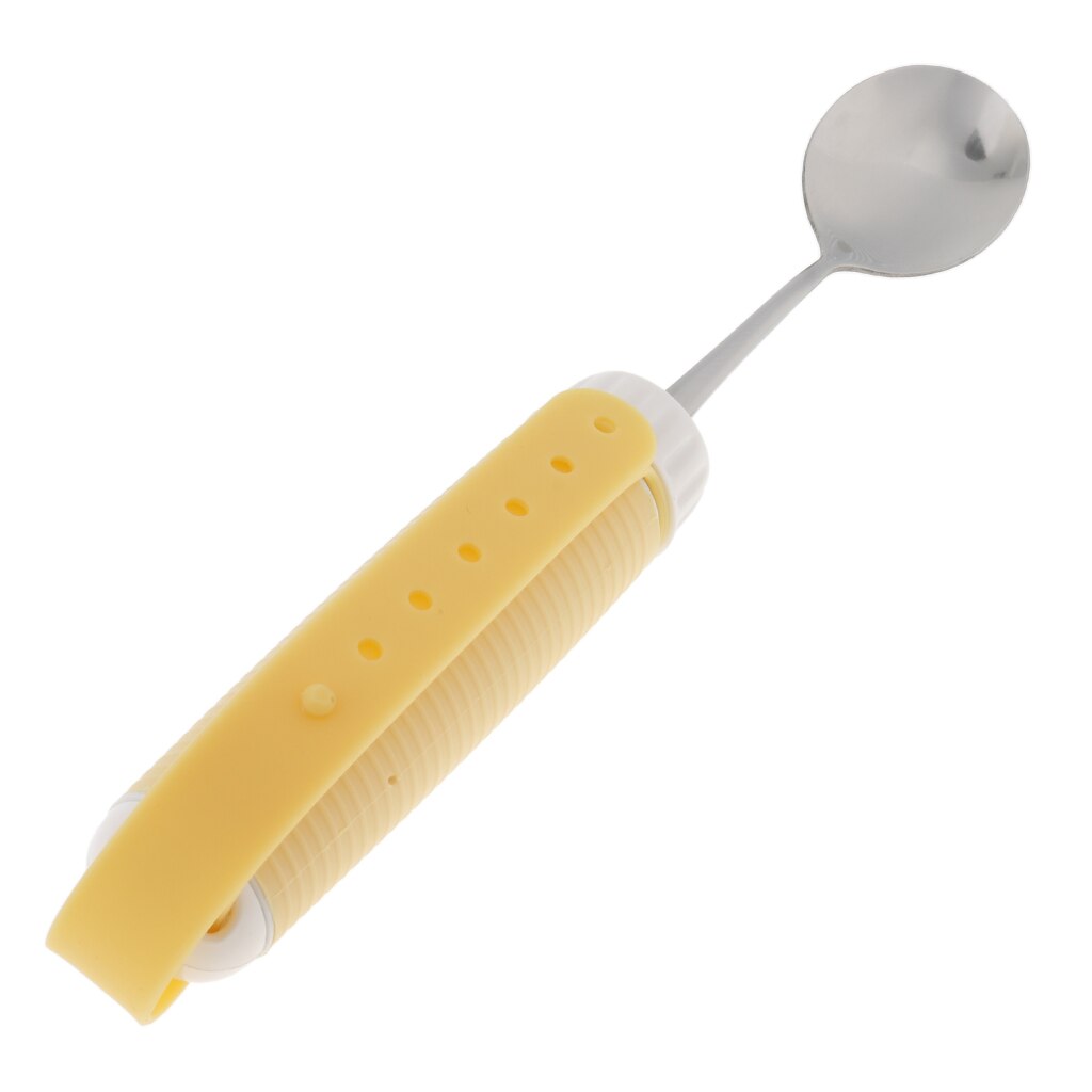Cuillère pivotante Flexible à 360 °, ustensiles, aide à manger avec poignée de sangle Portable pour personnes âgées, arthrite, secouer les mains