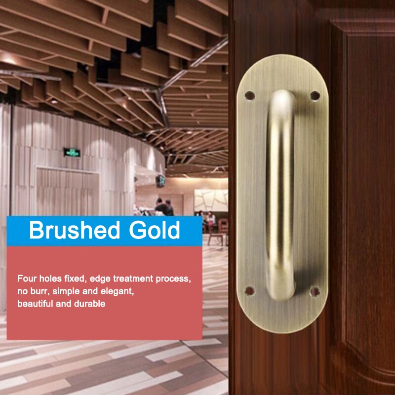 Tirador de puerta grande de acero inoxidable, manija de puerta con placa de empuje y tornillos, para restaurante, Bar, negocios, BV78