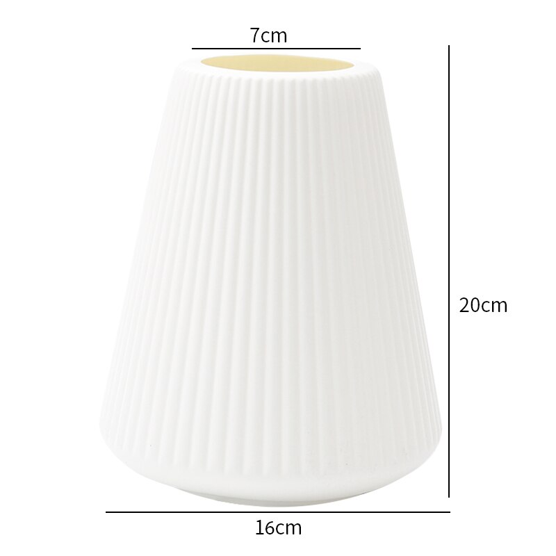 Vases for Decoration Home Plastic Vase White/Blue Flower Basket Arrangement Living Room Modern Style Simple Artistical: Type C White 20cm
