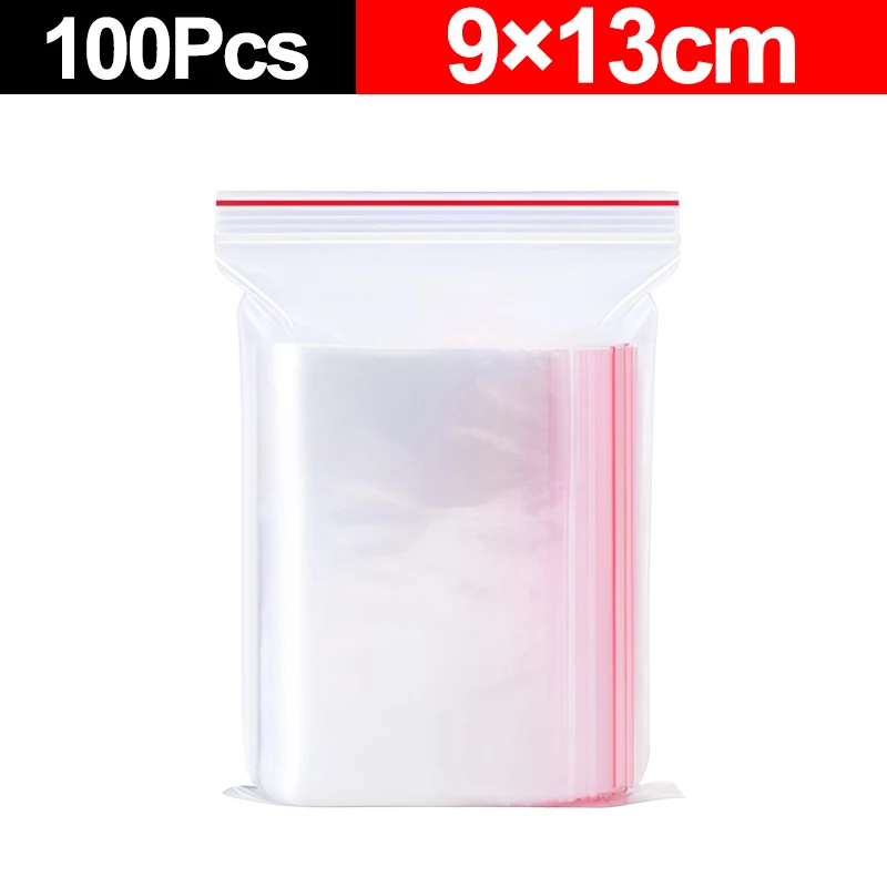 100Pcs Transparent Plastic Sealing Bag Reusable Sealed Bags Food Storage Vacuum Fresh Packing Pouch Jewelry Organizer Zip Bag: VIOLET/紫罗兰