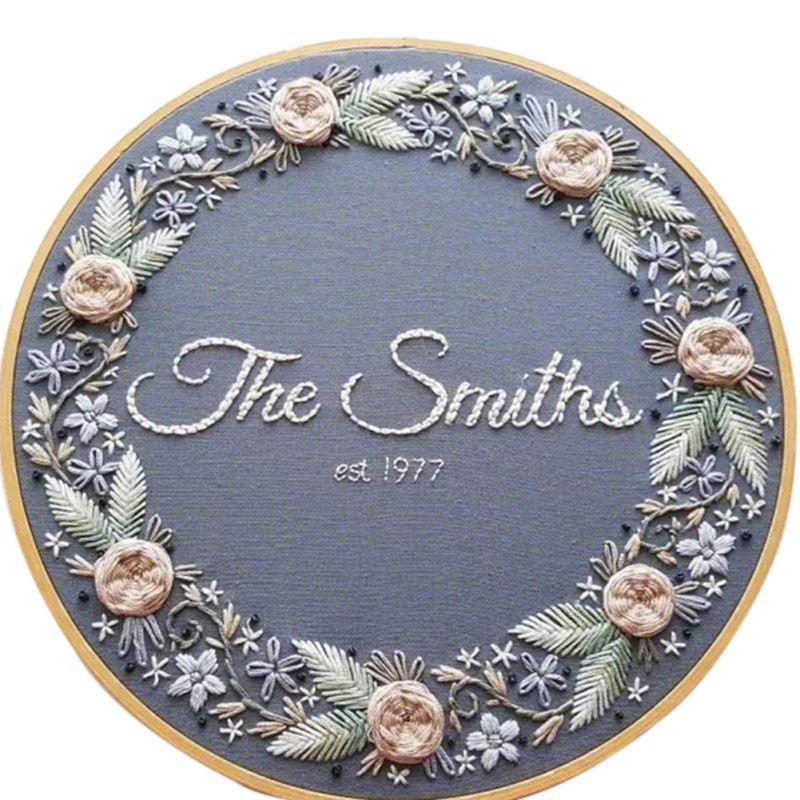 3D Embroidery DIY Kit Flowers Pattern Cross Stitch Bamboo Embroidery Hoop Handmade Crafts Sewing Supplies: A3