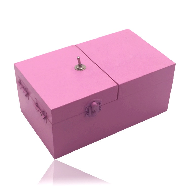 Drôle en bois boîte inutile nouveaux jouets exotiques Anti-Stress Gadgets Surprise jouer astuces blagues pratiques jeu pour les amis: Pink 2