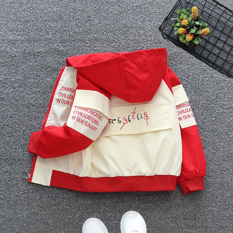 Chaqueta fina con capucha para bebé, de Primavera y otoño, estilo coreano: Beige / 9 años