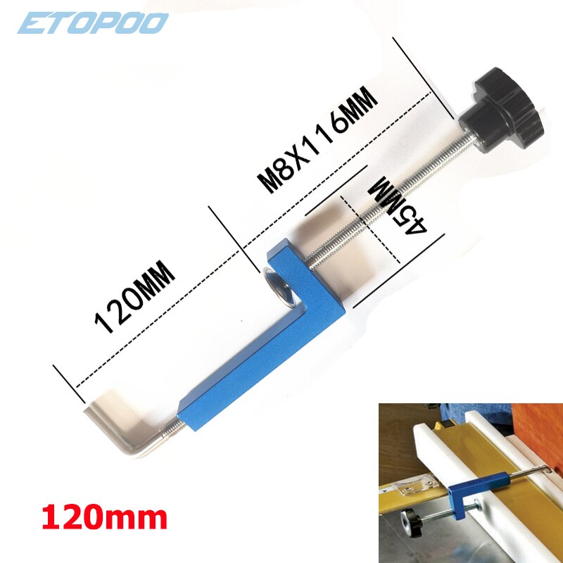 Aluminum Alloy Fence Clamp Woodworking Clamp G Clip Dedicated Fixture Adjustable Frame Fast Fixed Clamp for Woodworking Benches: 120mm