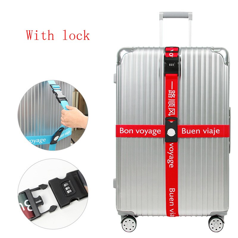 Luggage Strap Suitcase band Three digits password Belt Luggage Straps Cross Belt adjustable Travel accessorie Suitcase rope band