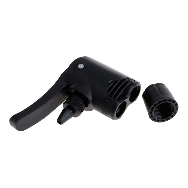 Universele Fiets Pomp Adapter Fietspomp Nozzle Slang Adapter Dual Head Pomp Converter Onderdelen Service Accessoires: black