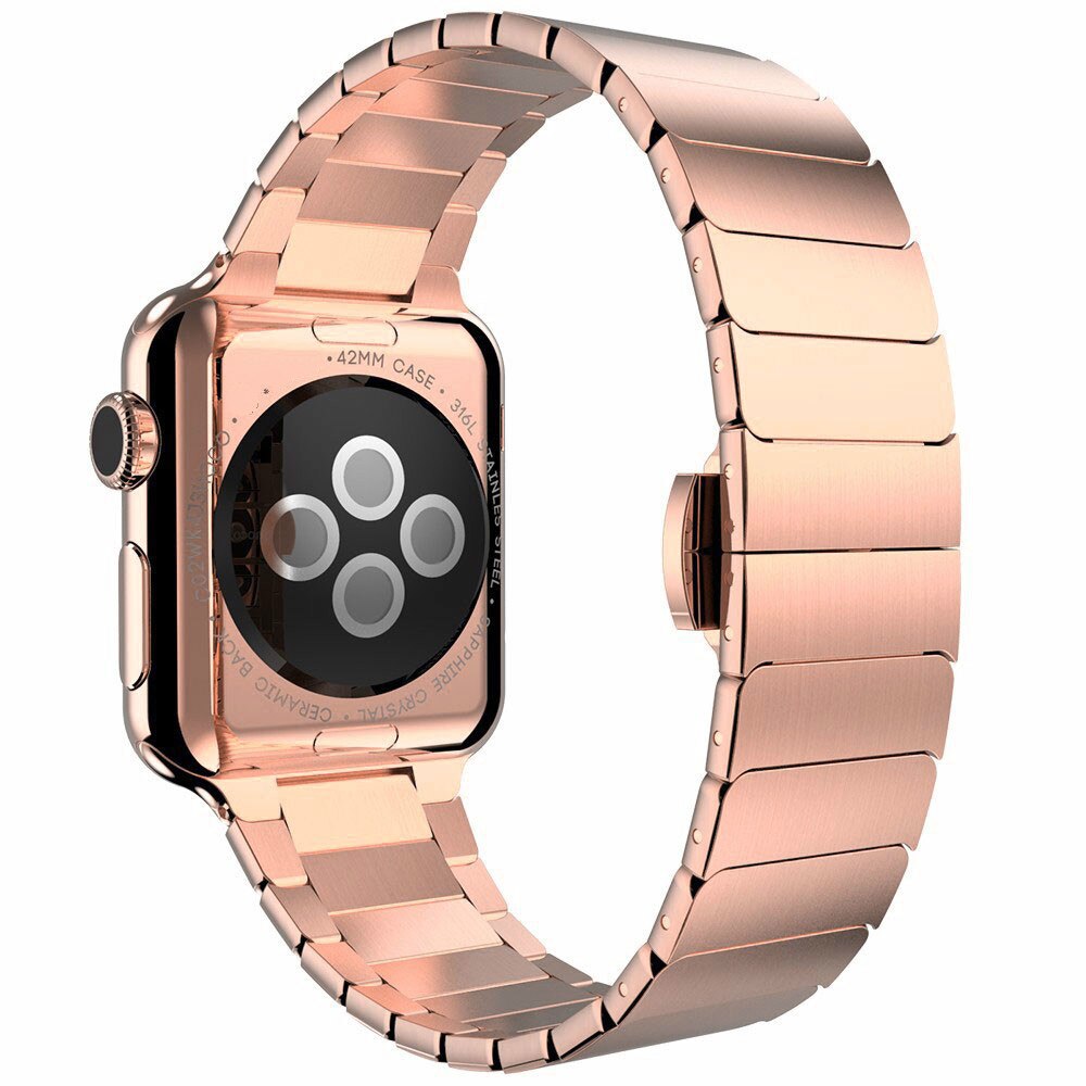 Bracelet bleu en acier inoxydable pour montre Apple série 6 SE 5 4 3 40mm 44mm pour iwatch 6 5 remplacement de Bracelet de montre: Rose Gold / 38mm or 40mm