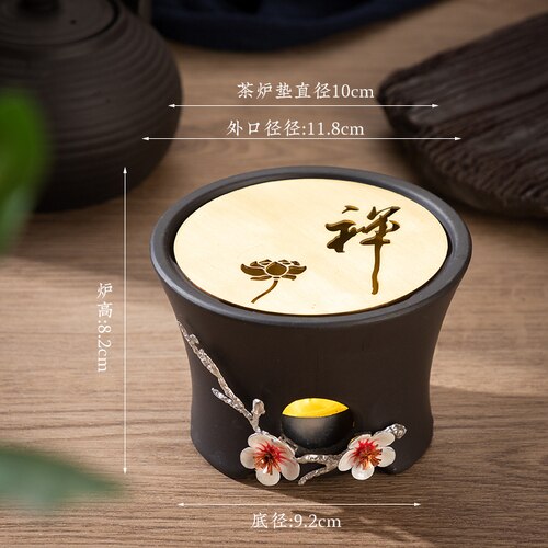 Japanischen Kerze Heizung Basis Tee Wärmer Kung-Fu Tee Zeremonie Keramik Gekocht Blume Tee Heizung Tee Topf Wärmer Isolierung Basis: 03