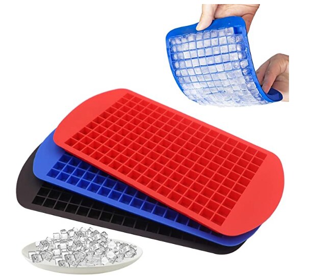 DM 1pcs Multicolored Ice Tray Ice Mould Silicone PP TPE Flexible Excellent Summer Kitchen Using: BLACK