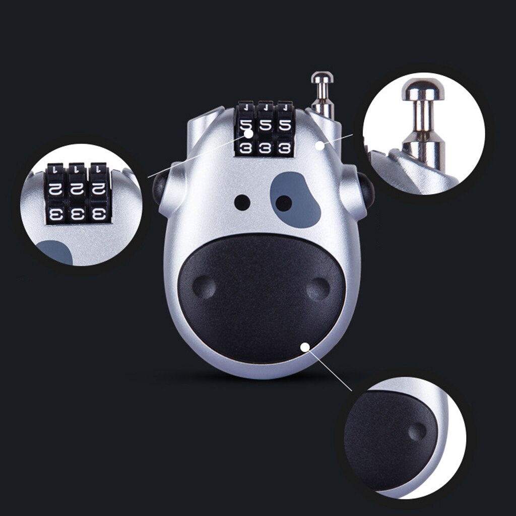 Retractable Code Combination Lock Steel Cable Wire Bike Luggage Safety