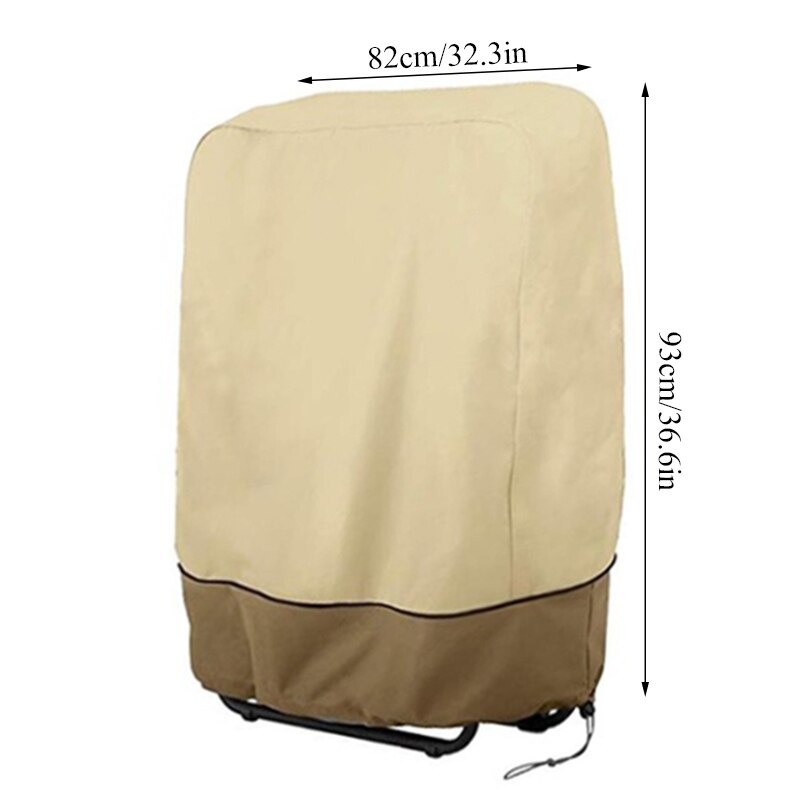 Dammskydd utomhus vattentätt oxford tyg hem soffa stol täcker fällbart solskydd trädgård vilstol skyddshölje: Beige