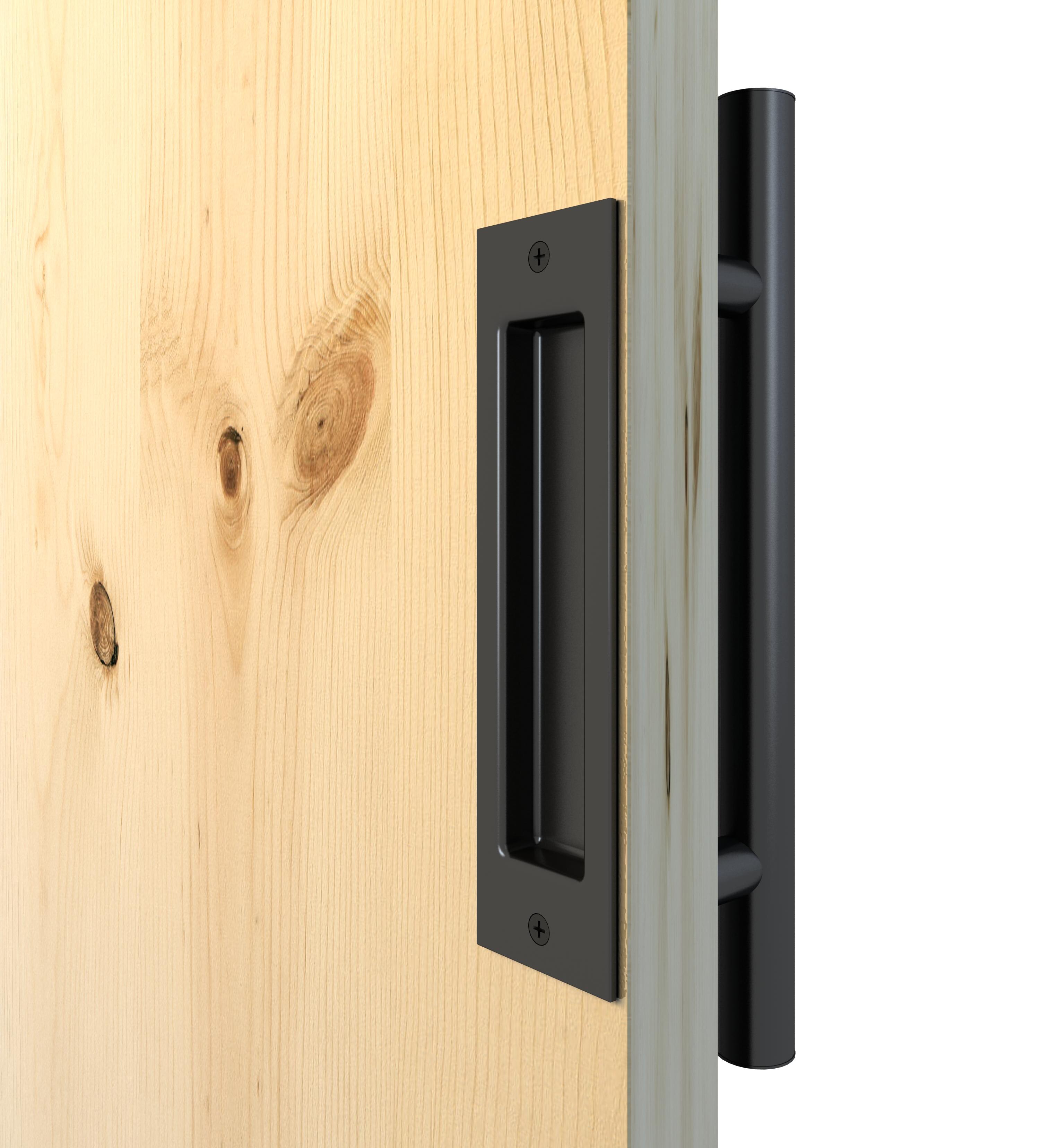 DIYHD 12“ Smooth Barn Door Two Side Black Handle Bar Flush Pull