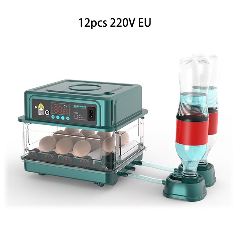 220/110v 6/12 egg rugemaskin helautomatisk salgsautomat klekking ruger gård fugl vaktel kylling fjærfe gård klekker turner: 12 stk 220v eu