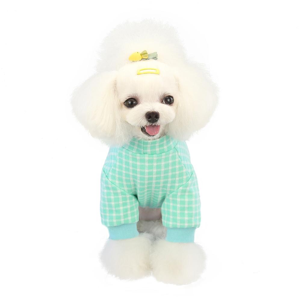 Mooie Kleine Honden Pyjama Vier Poten Honden Kat Kleding Puppy Jumpsuit Voor Hond Jas Voor Chihuahua Honden Plaid kleding