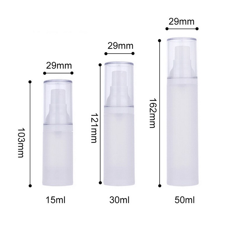 15ml 30ml 50ml przezroczysta pompa bezpowietrzna butelka próżniowa kosmetyki pojemnik wielokrotnego napełniania dozownik z tworzywa sztucznego kosmetyczka podróżna butelki