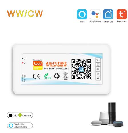 DC 5-24V Wifi Smart Controller Alexa Google Home Voice Single color/CCT/RGB/RGBWW/RGBCCT LED Strip Lights Change/Dimmer/Timer: CCT Controller
