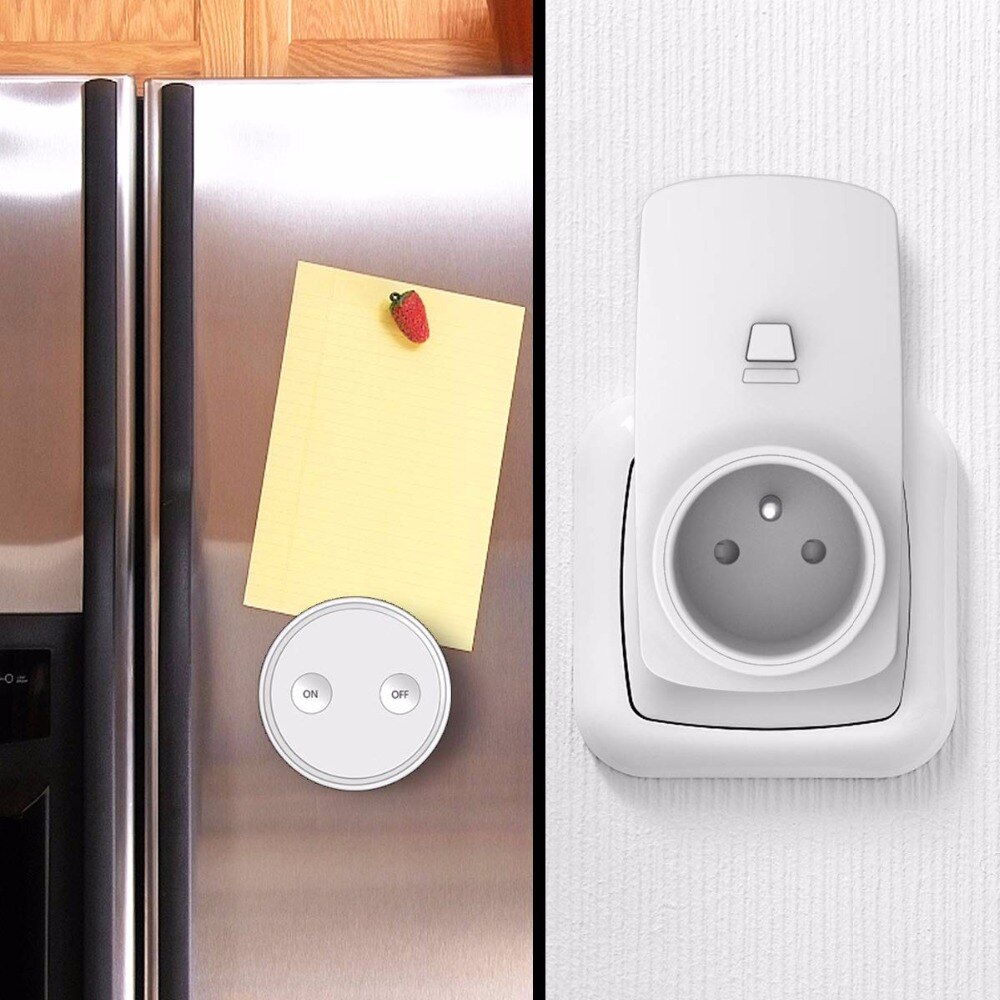 Kit de tomada sem fio para controle remoto, plugue francês 16a 200m de alcance, magnético, mini interruptor wifi e usar