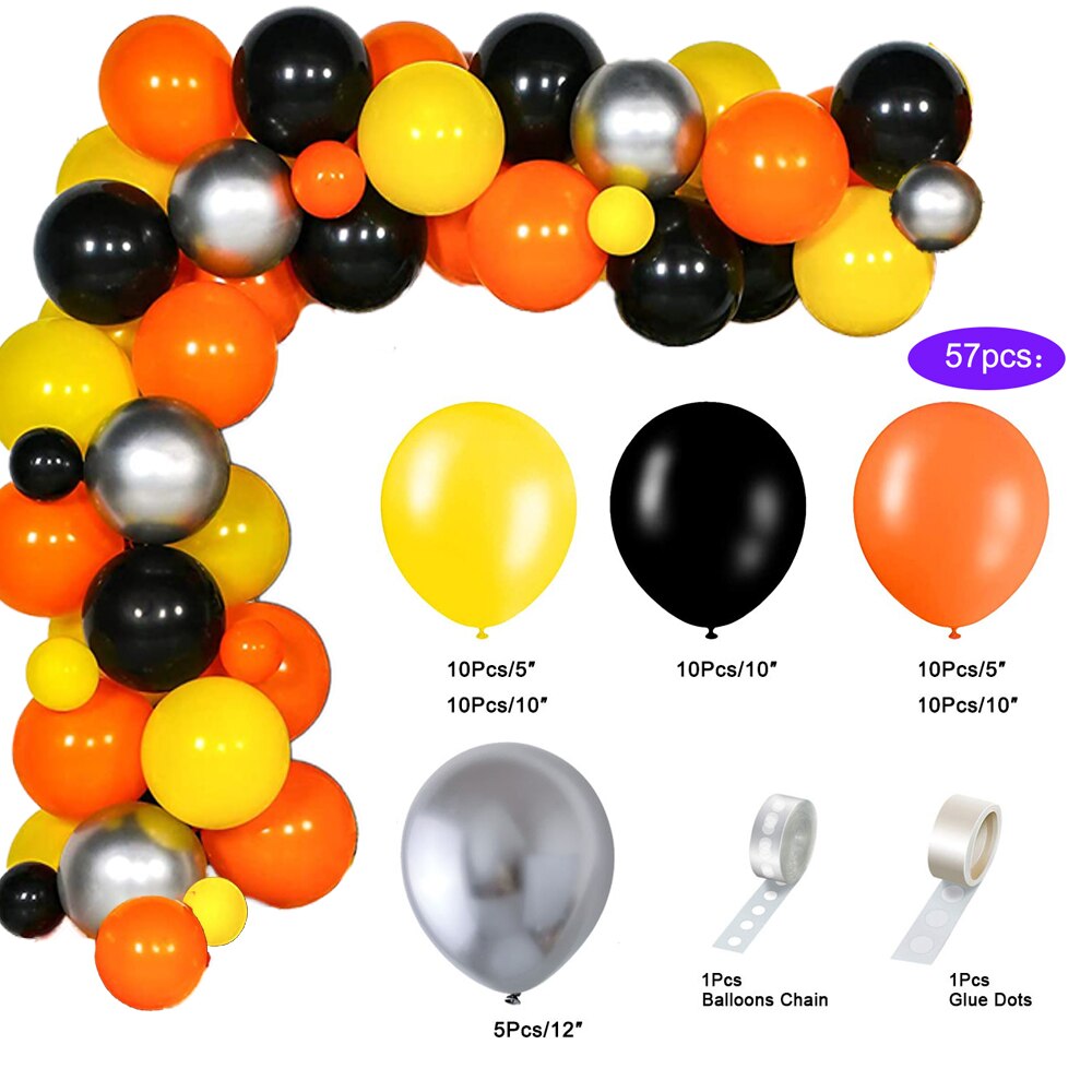 Outer Space Party Birthday Balloons Orange Navy Blue Chrome Silver Balloons Arch Garland for Kids Birthday Party Decor Baby Show