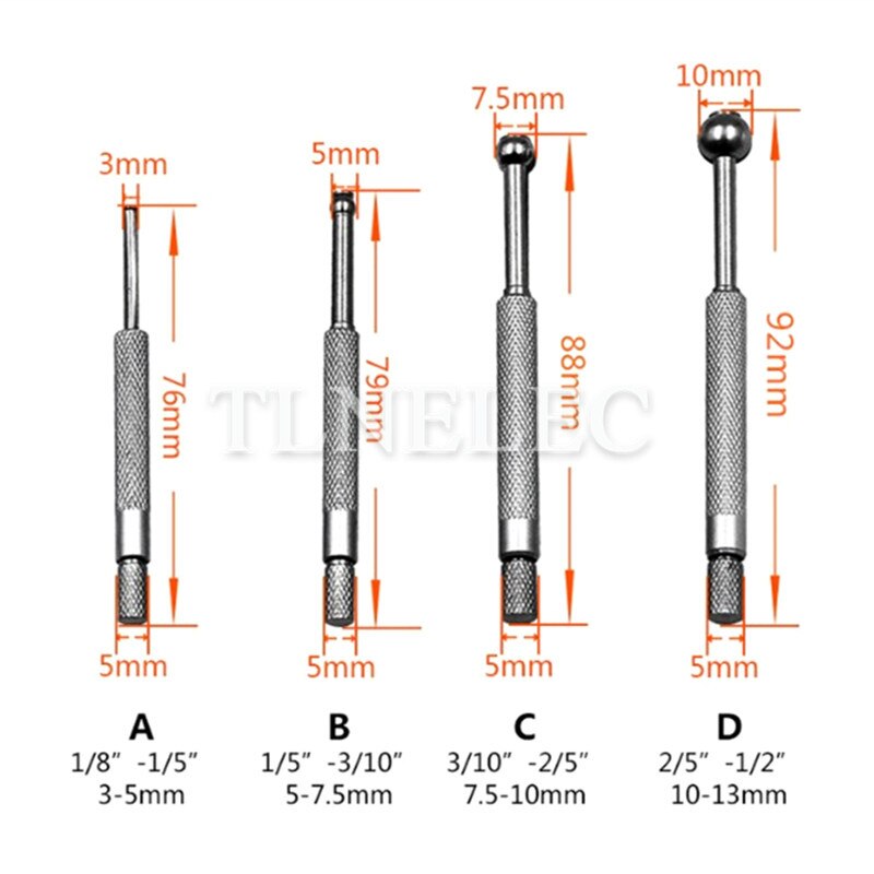 3-13mm Adjustable Inner Diameter Gauge Telescopic Small Hole Measuring Gauge Inner Bore Gauge Manual Measuring Tool
