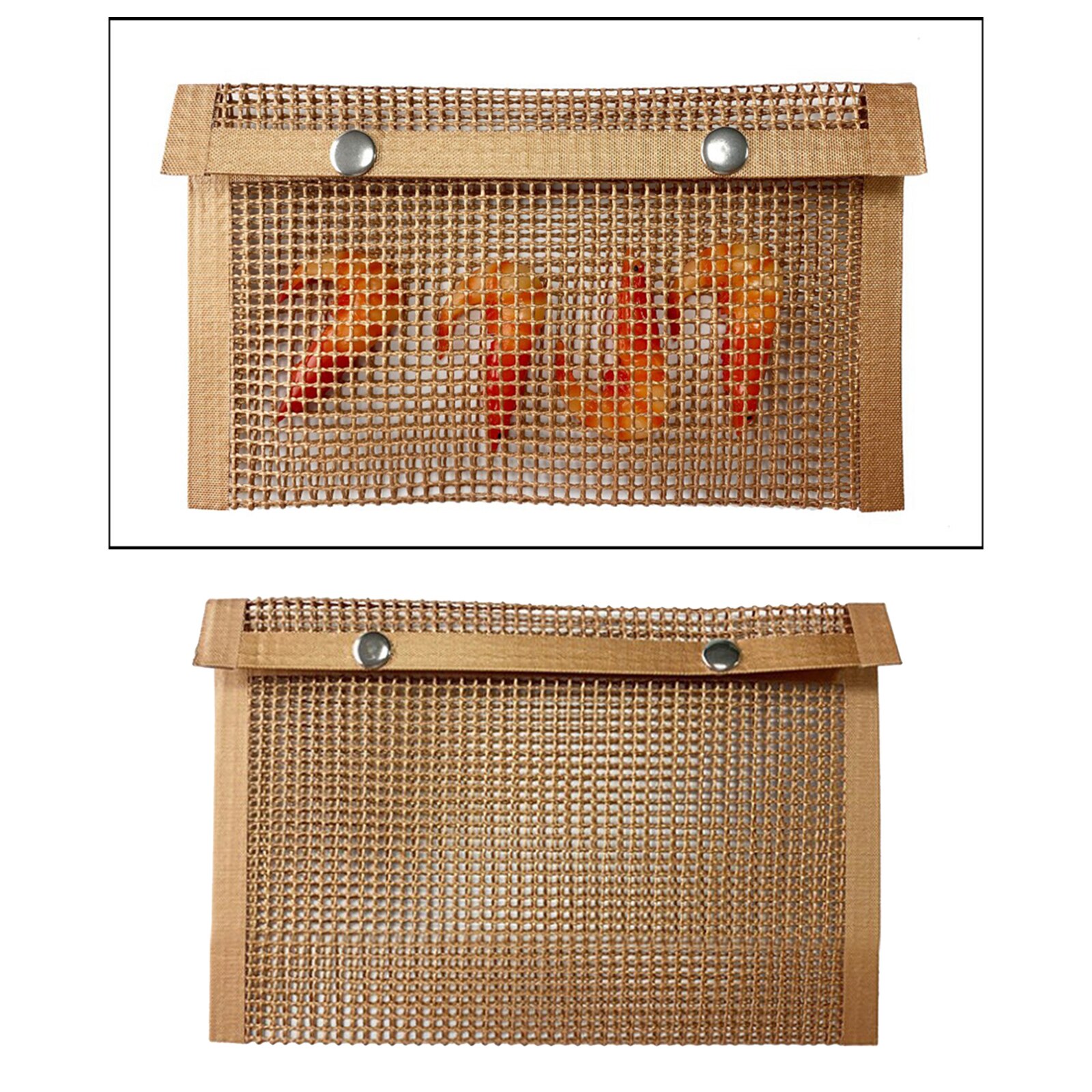 Heat Resistance BBQ Grill Mesh Bag Non-Stick Outdoor Garden Picnic Camping Barbecue Baking MatBaking Bag Mat Brown