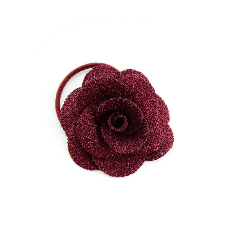 Women Big Rose Flower Elastic Hair Ring Girls Hair Bands Elastic Hair Rubber Bands Hair Accessories For Baby Girl Bebe: 11