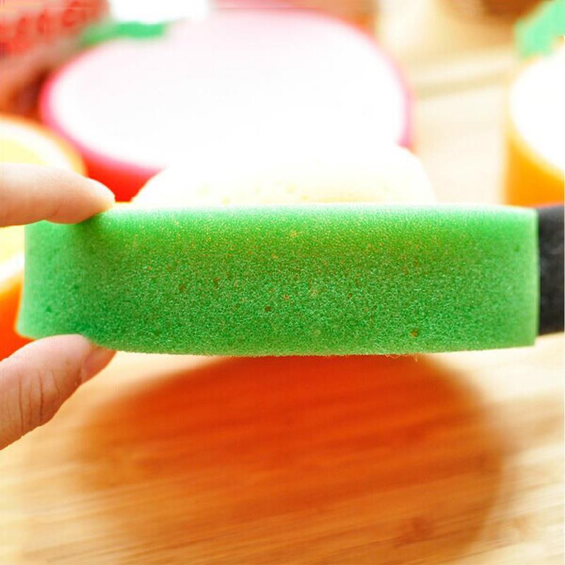 Attractive thicken fruit shape sponge scouring pad magic sponge washing dishes oil resistance thickened magic scouring