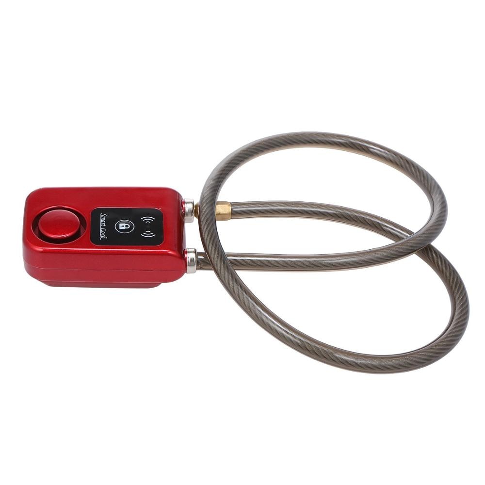 Lock 80CM Steel Cable Anti Theft Alarm Lock Phone APP Control Smart Lock for Bicycle Motorcycle Gate Lock IP55 Waterproof