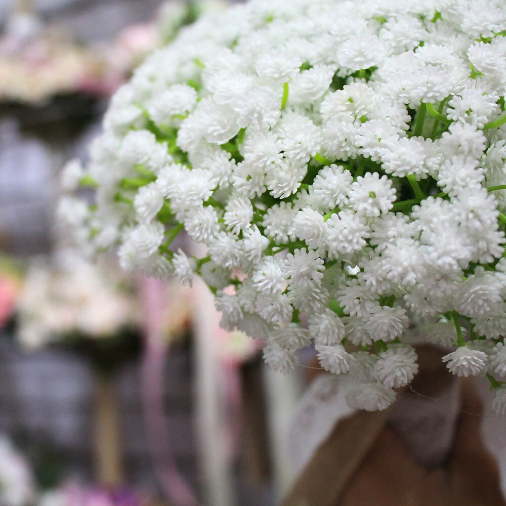 Echt Fotos Künstliche Weiß Kleine Blume Hochzeit Strauß SchöNe Hochzeit Zubehör Blumenstrauß Mariage