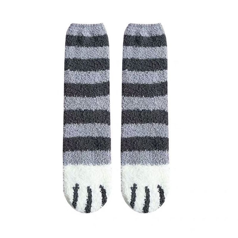 Vrouwen Winter Pluizige Fuzzy Warm Slipper Sokken Leuke Meow Kat Poten Print Kousen: Model-2