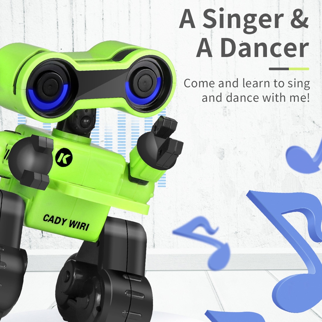 Itechor Spraakherkenning Robot Wiri Intelligente Programmering Robot Met Zingen Dansen Voice Chat Licht Controle Functies Groen