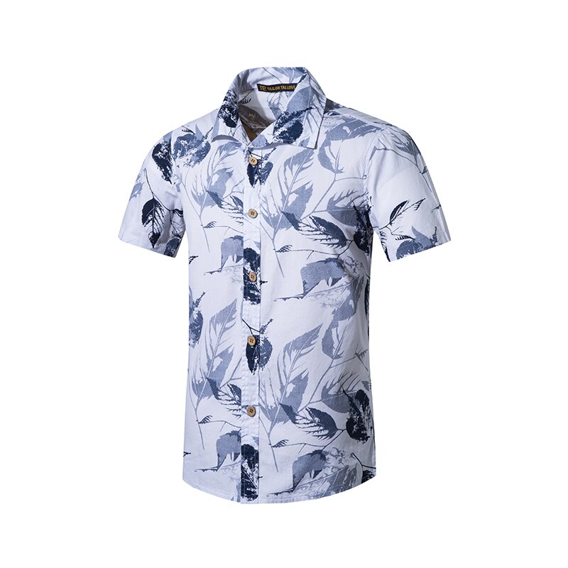 Summer Short Sleeve Hawaiian T-Shirts Men's Beach Shirts Print Cotton Casual Floral Shirts Mens Clothing Plus Size 5XL: White / XXXL