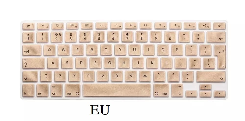 Ue usa angielska klawiatura skóra dla Macbook Pro 13 15 CD ROM A1278 A1286 klawiatura pokrywa szczupła wodoodporna folia ochronna skóry: EU-Gold