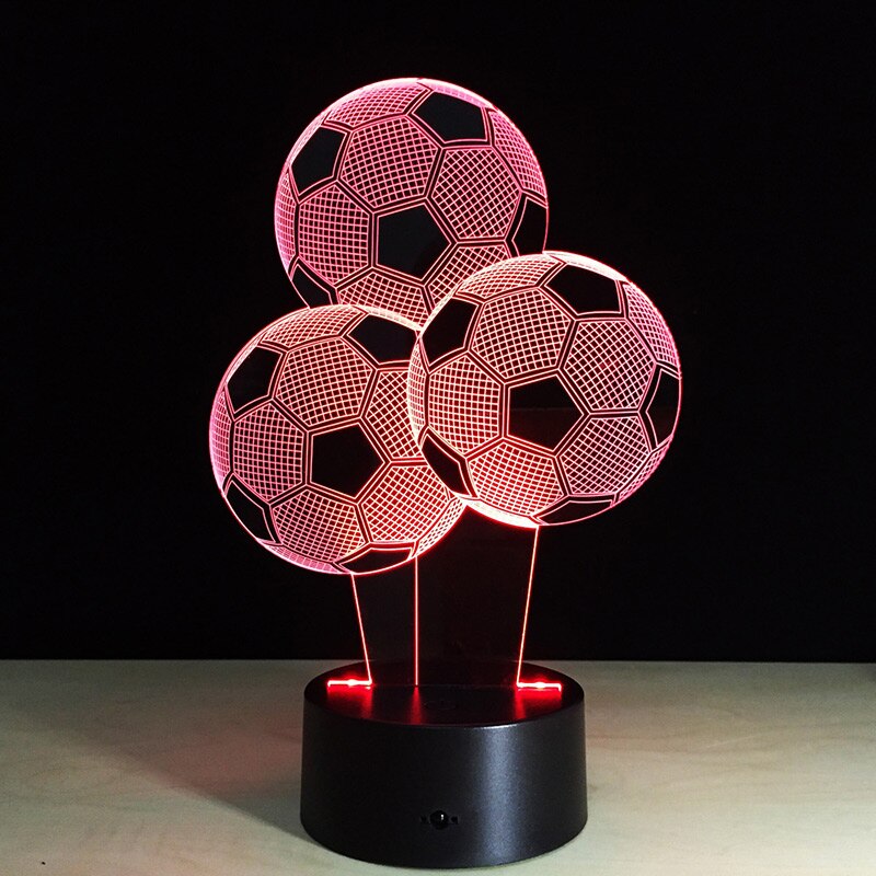 3D FußBall Nacht Licht 7 Farben Ändern LED USB FußBall berühren Tisch Schlafzimmer Schreibtisch Lampe Dekor für Geburtstag Weihnachten Illusion