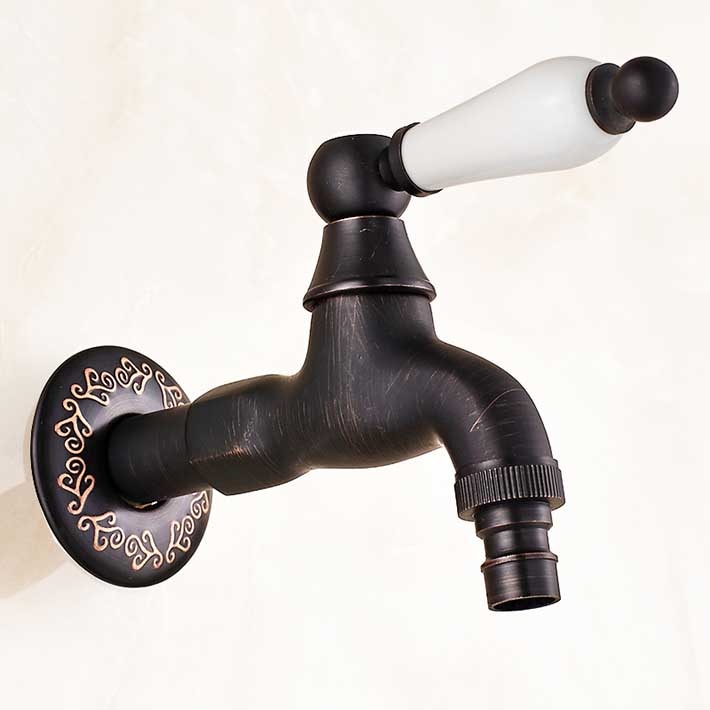 Single ceramic Handle Wall Mounted Basin faucet Oil Rubbe Bronze Washing Machine Taps Kitchen Washing mop pool mixer