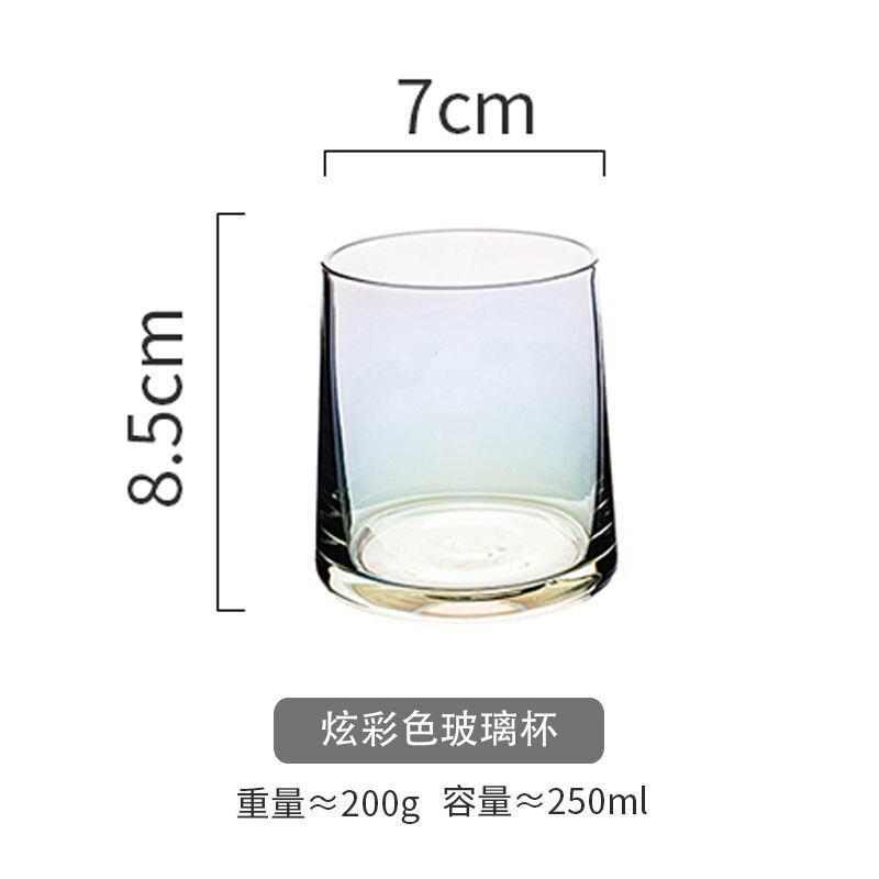 Nordic Style Ins Colorful Whiskey Glass Cup Coffe Mug Household Whiskey Glass Mug Transparent Water Glass Cup Drink Juice Glass: Blue