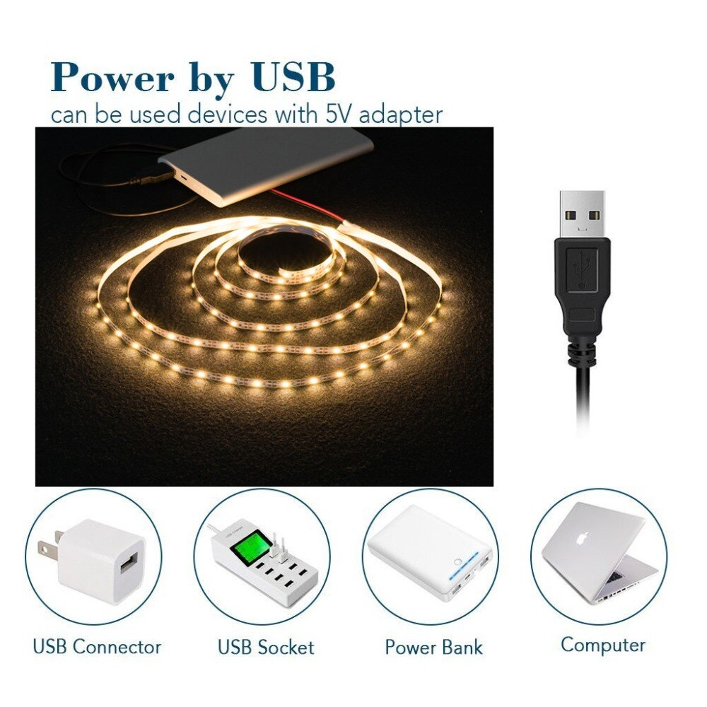 Rgb Led Strip Verlichting Infrarood Control Usb DC5V 1M 2M 3M 4M 5M SMD2835 Flexibele lamp Tape Diode Tv Achtergrond Desk Screen Lichten