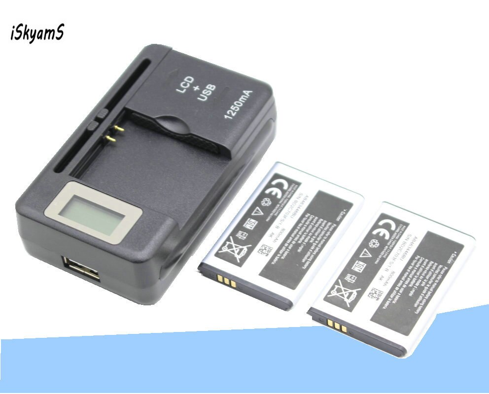 2X800Mah AB463446BU Vervanging Batterij + Lader Voor Samsung Sgh Gh E251 E258 E350 E428 E500 X208 E900 e908 C512 X630 X680