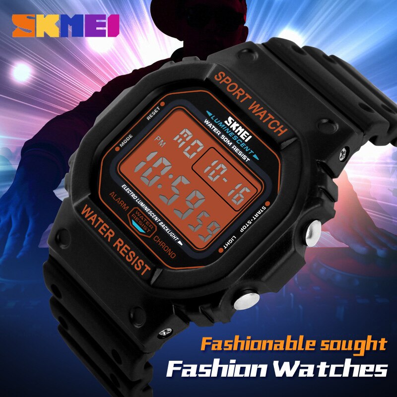 Reloj deportivo Digital SKMEI 1134 para hombre, reloj de pulsera resistente al agua con cronógrafo y alarma para exteriores