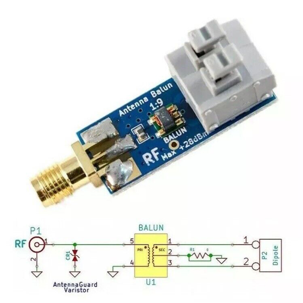 1/9 HF Antenne Balun RTL-SDR HF Antenne Balun 1:9 Lange Draad HF Antenne Ham Radio Dipool Voor SMA Module