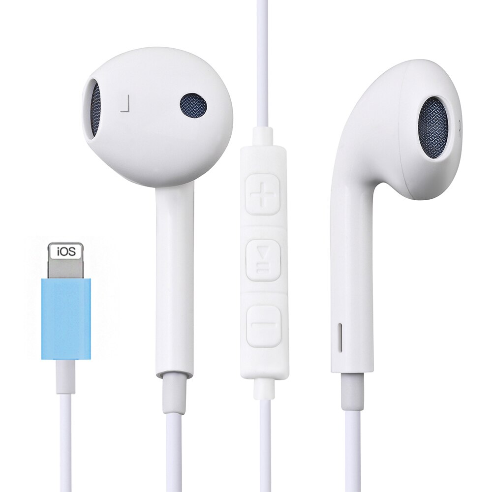 Lighting Earphone with microphone Wired Stereo Earphones for Apple iPhone 8 7 Plus X XS MAX XR iPod Wired Earphone Lightning: A2 ordinary