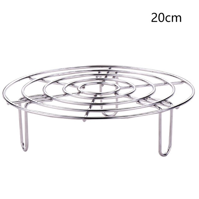 Pot Pan Cooking Stand Heavy Duty Round Durable Stainless Steel Pressure Cooker Steamer Rack Trivet Cookware: 20cm