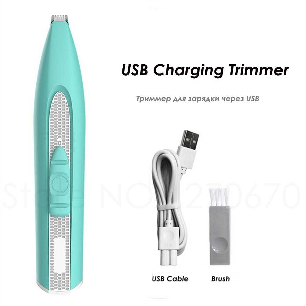 Dog Clippers Cordless Silent Cat Foot Hair Trimmer Small Animal Shaver Electric Pet Clipper Grooming Hair Cutter: With Box / USB Charge Green