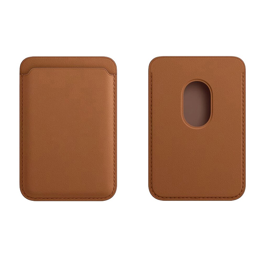 Magnetische Magsafe Case Voor Iphone 12 Pro Magneet Card Zak Magneet Magsafe Card Case Voor 12 Pro Max Case Voor iphone 12 Mini Portemonnee: brown with logo