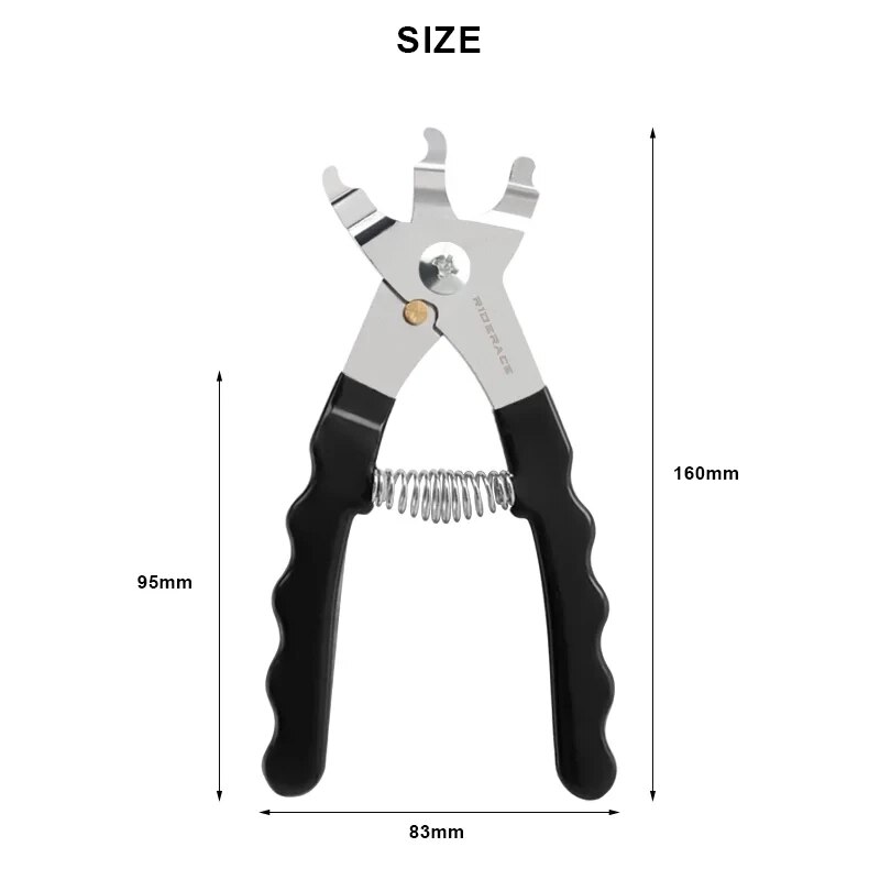 RIDERACE-Alicates para eslabones de cadena de bicicleta, alicates de instalación de extracción rápida, hebilla de cadena de ciclismo de montaña, herramientas de reparación de abrazadera abierta y cerrada