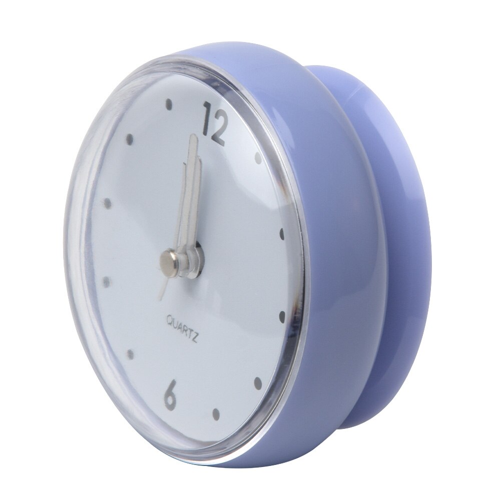 Wall Clock Waterproof Easy To Use Bathroom Suction Cup PVC Solid Home Decor Lightweight Easy Install Mirror Durable Kitchen: Blue